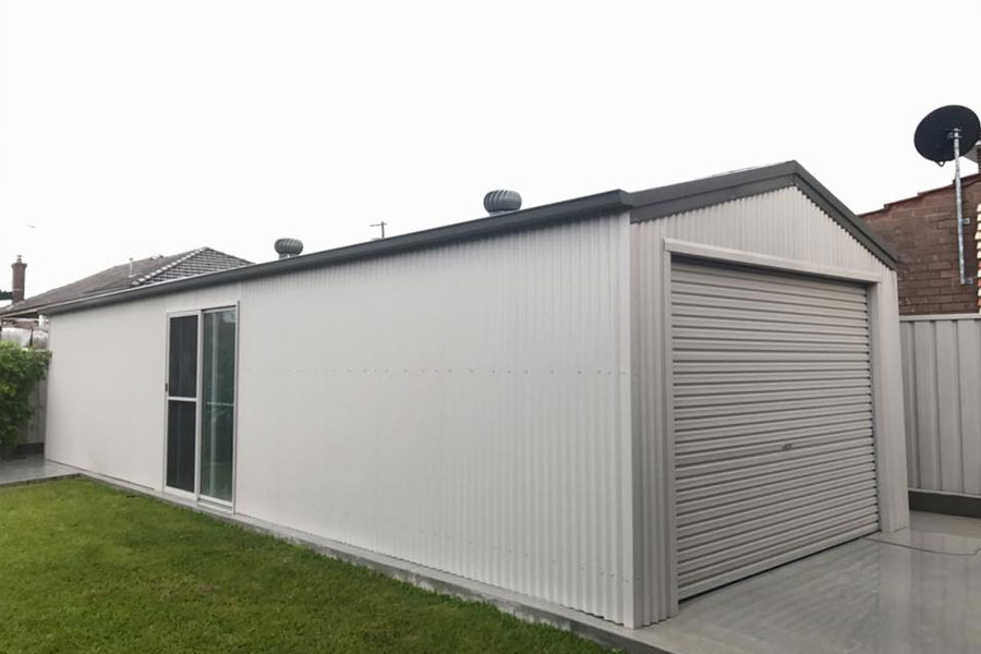 Garage with whirly birds for ventialtion